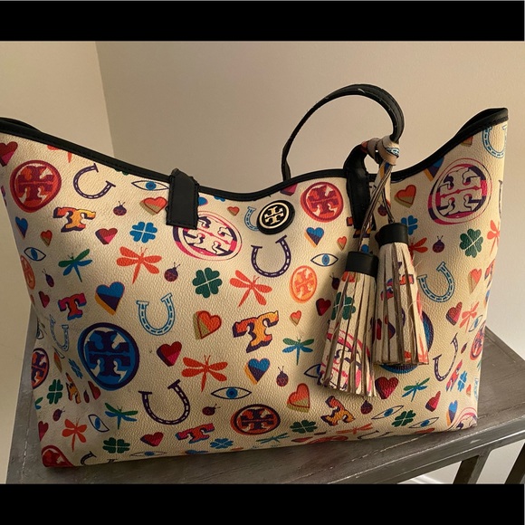 tory burch rainbow tote